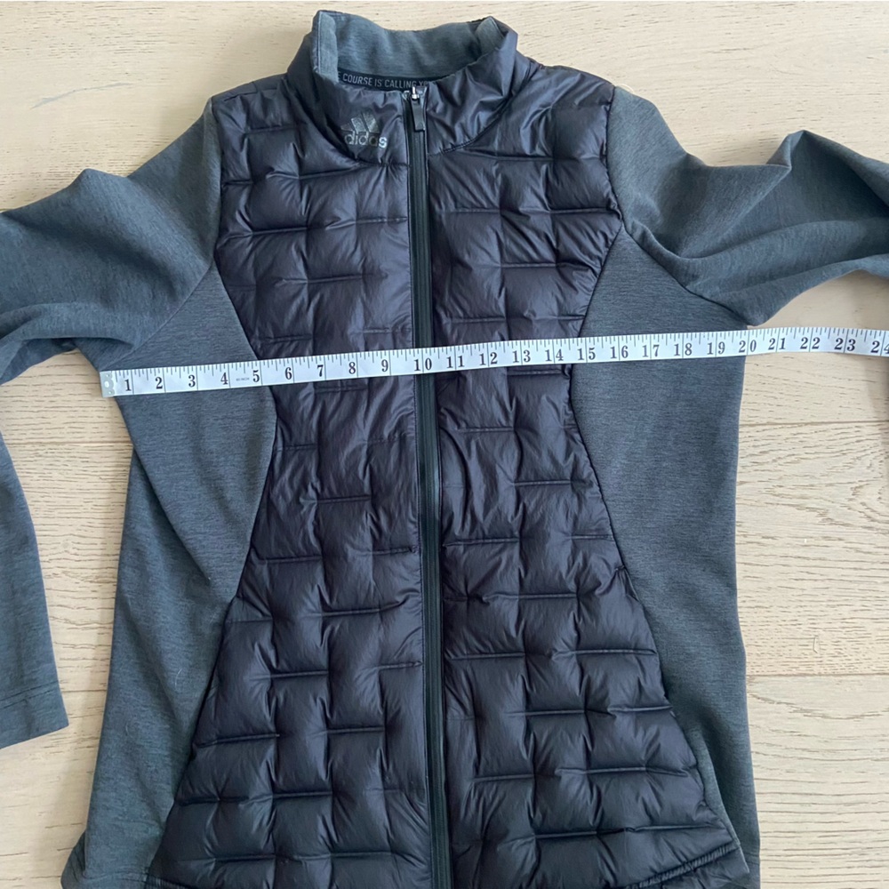 Adidas Lightweight Down Puffer Jacket Women’s Medium Grey Insulated EUC - Picture 9 of 10